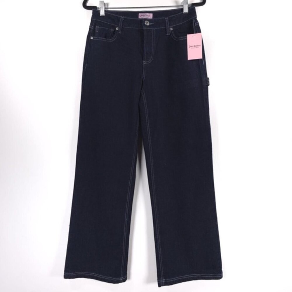 NWT‎ Juicy Couture ABBOT RHINESTONE HAMMERLOOP RINSE Wide Leg Jeans JC643
